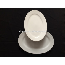 white restaurant porcelain oval fish plate in different sizes